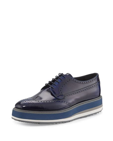 prada creeper brogues|Prada Leather Platform Brogue Creeper, Blue .